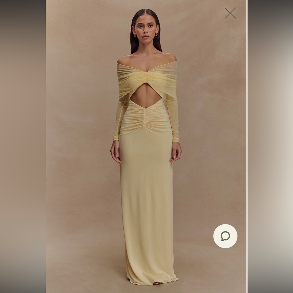 Meshki Off-Shoulder Yellow Maxi Dress